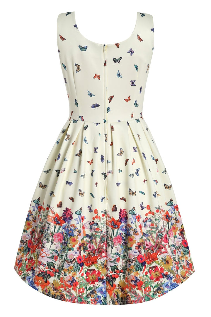 Back view of Amanda Butterfly Dress | Vintage Floral Dress AU