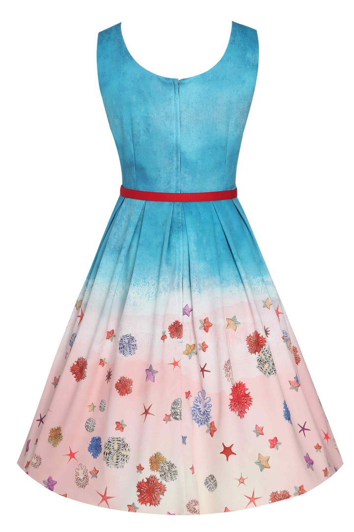 Back view of Amanda Seaside Dress | 50s Style Dress