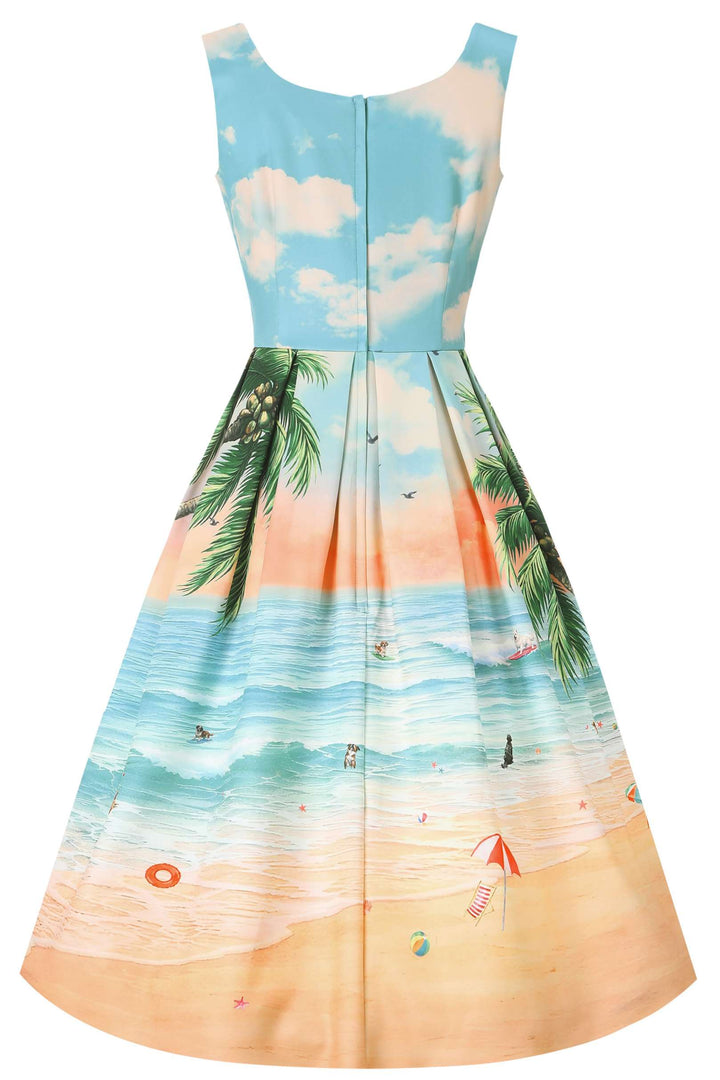 Back view of Amanda Summer Beach Bark Club Swing Dress