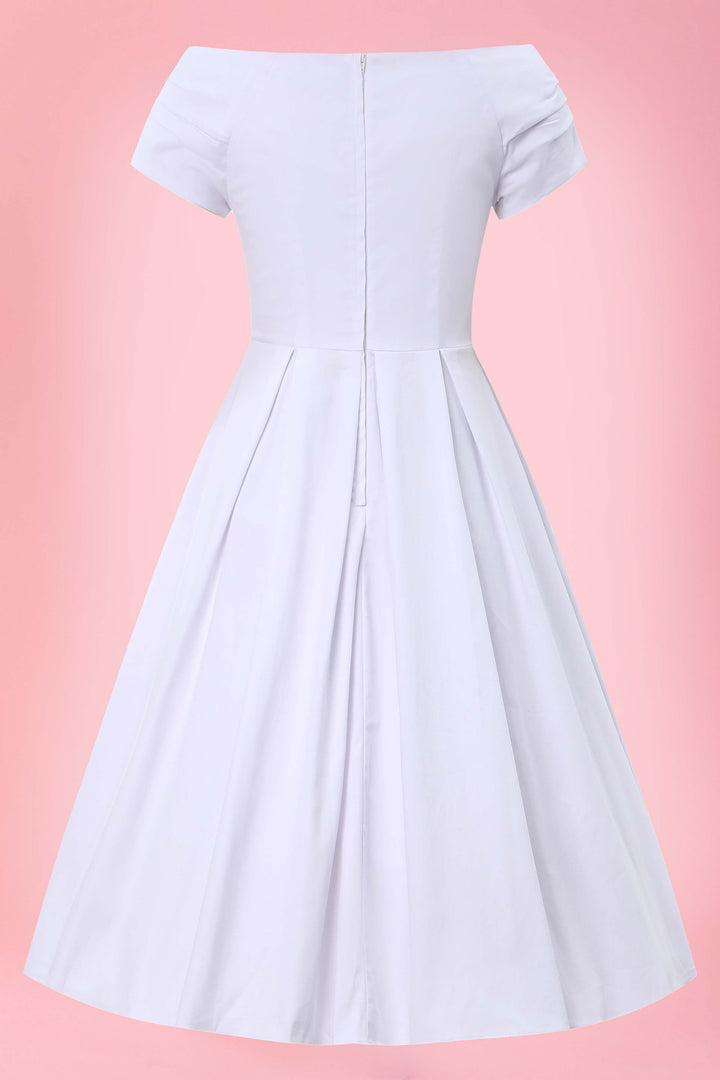 Back view of Lily Off White Dress | 50s Style Dress
