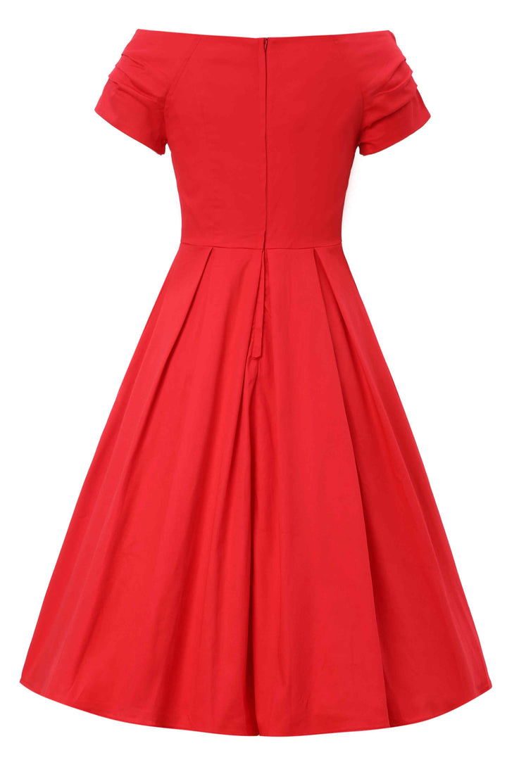 Back view of Lily Red Dress | 50s Style Dress AU