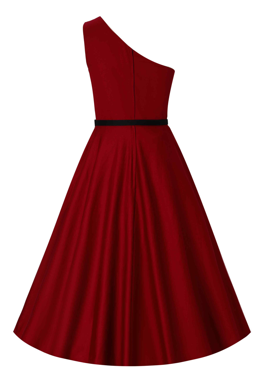 Back view of Lovely Model in Susan Dark Red Dress | Vintage Party Dress