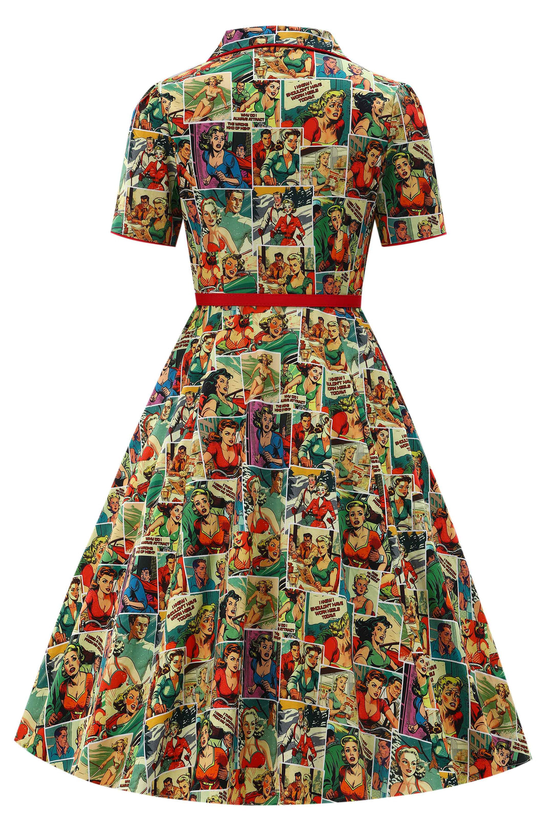 Back view of Mabel Comic Books Dress | Novelty Print Dress AU