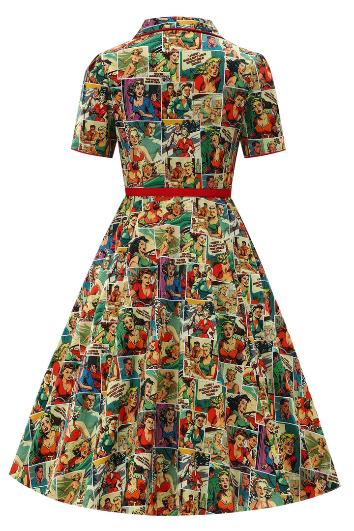 Back view of Mabel Comic Books Dress | Novelty Print Dress AU