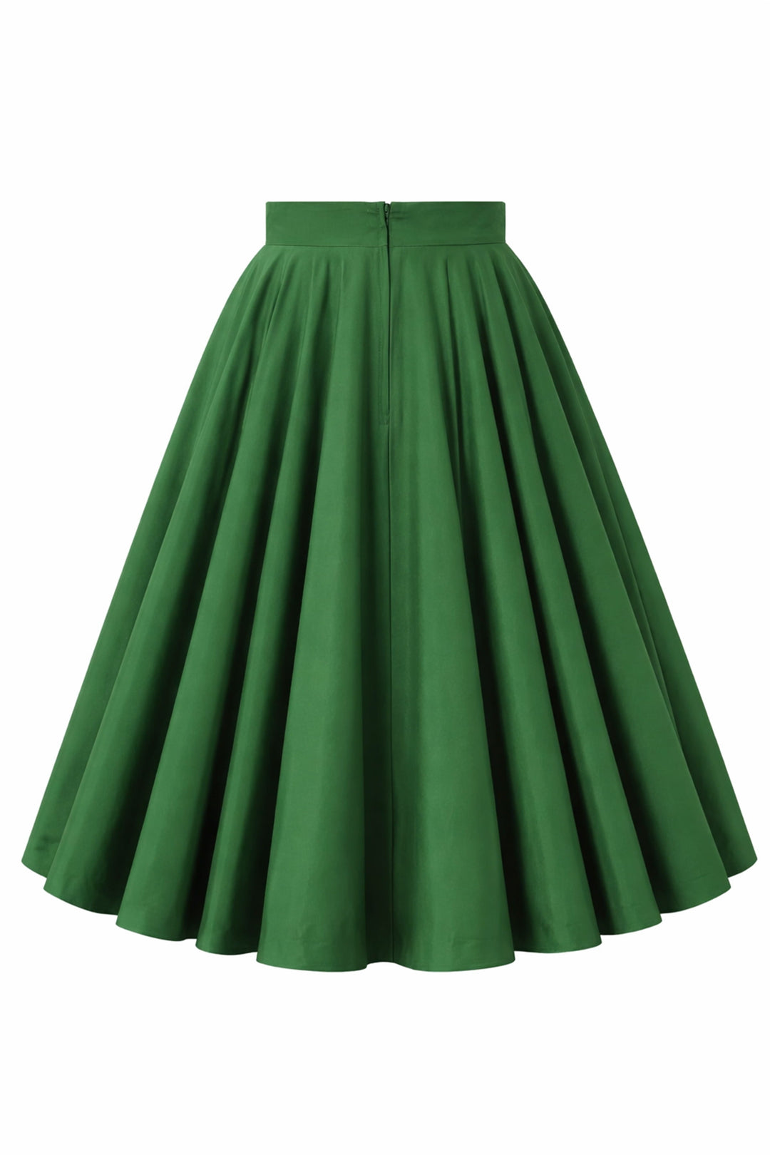 Back view of Maisie Emerald Green Skirt | Full Circle Midi Skirt