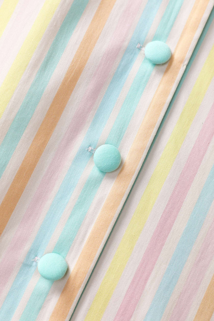 Buttons of Mollie Pastel Stripes Dress | Vintage Shirt Dress