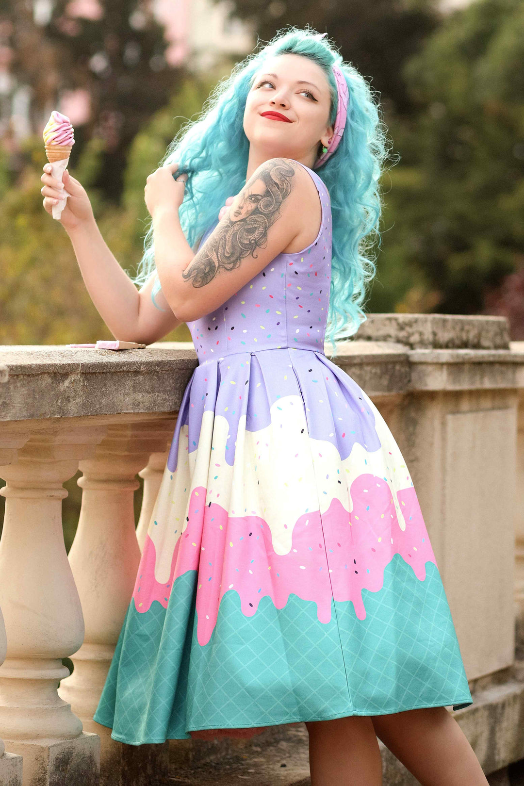 Charming model in an Amanda Ice Cream Swing Dress
