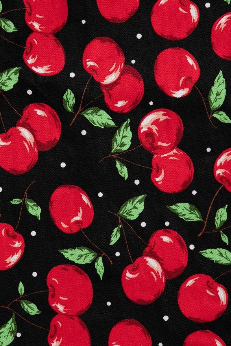 Cherry Print of Claudia Black Cherry and Polka Dot Dress