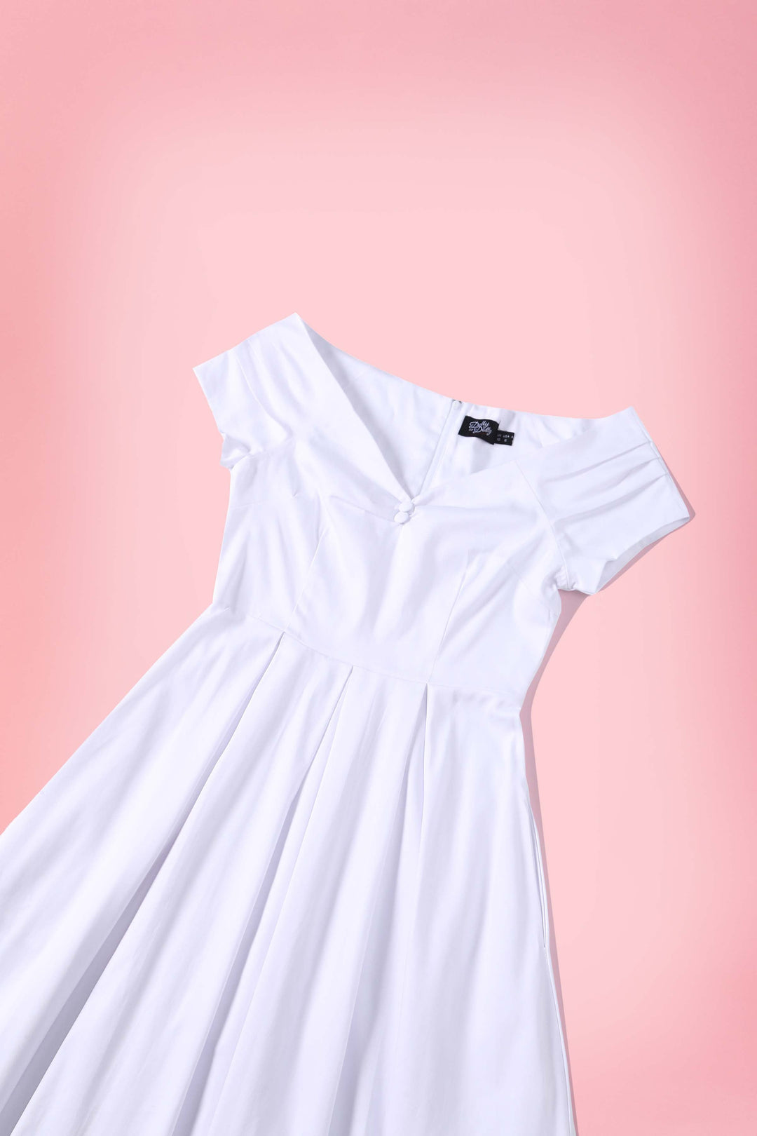 Close up view of Lily Off White Dress | 50s Style Dress