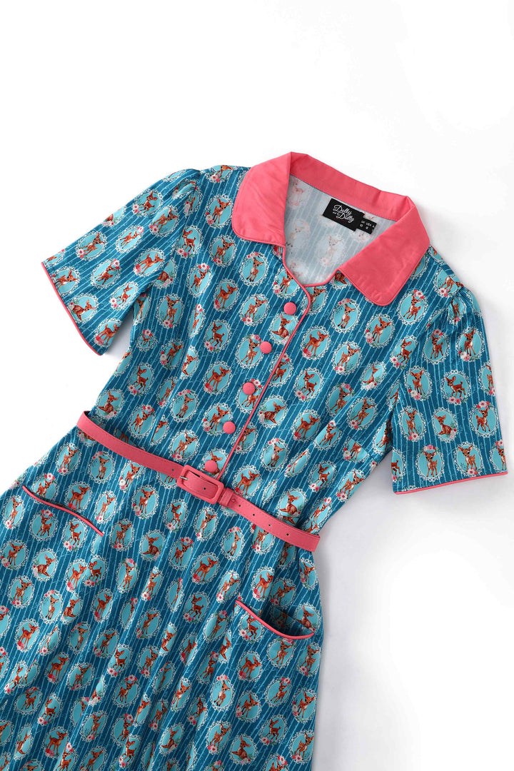 Close up view of Mabel Baby Deer Dress | Fairytale Inspired