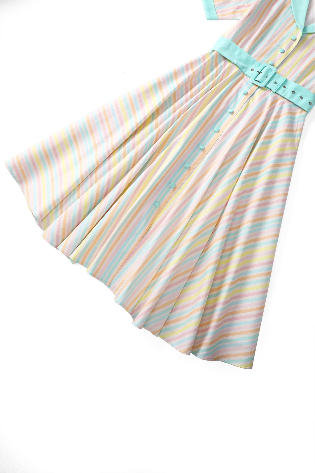 Close up view of Mollie Pastel Stripes Dress | Vintage Shirt Dress