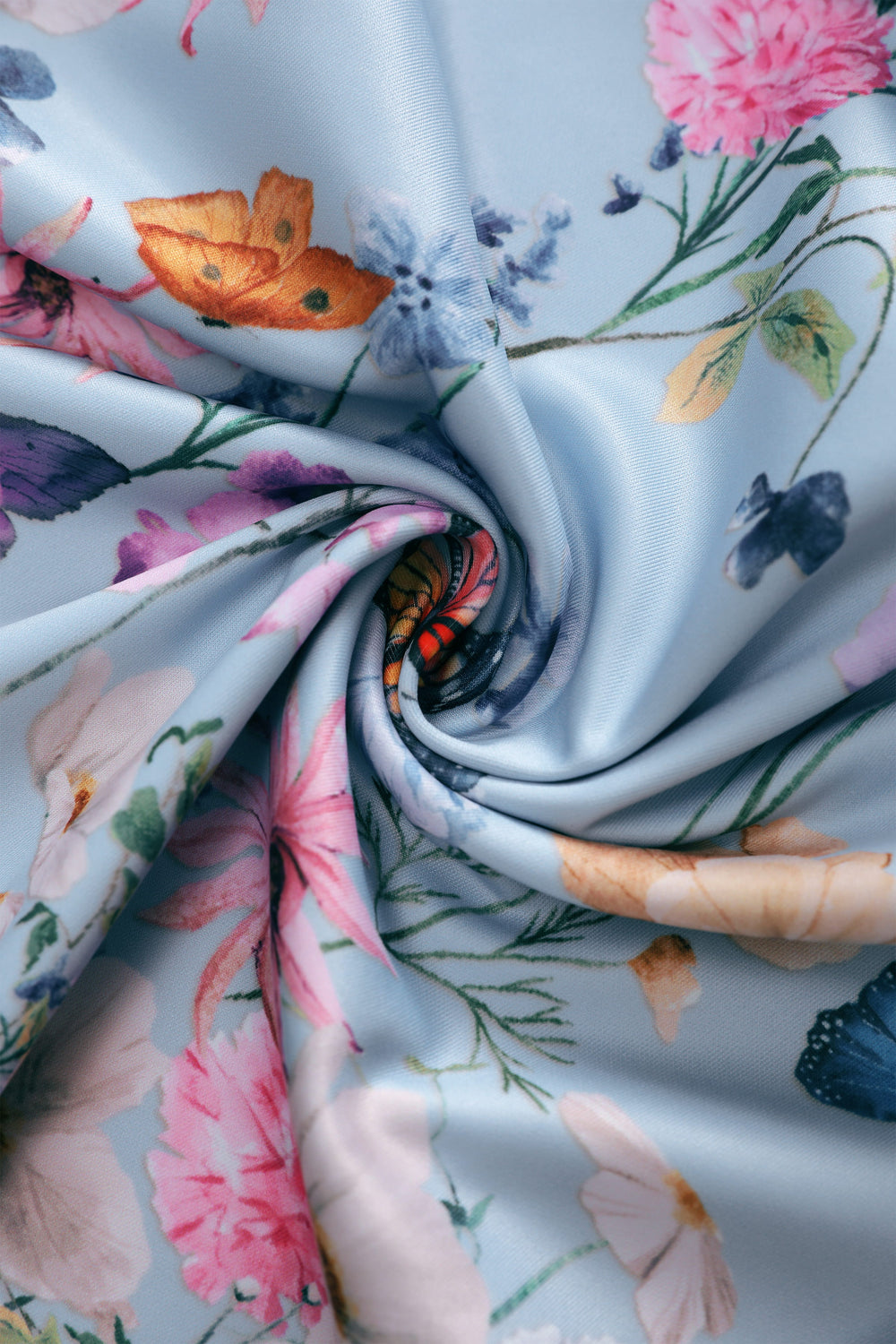 Fabric of Amanda Swing Dress in Blue Butterfly Field Print