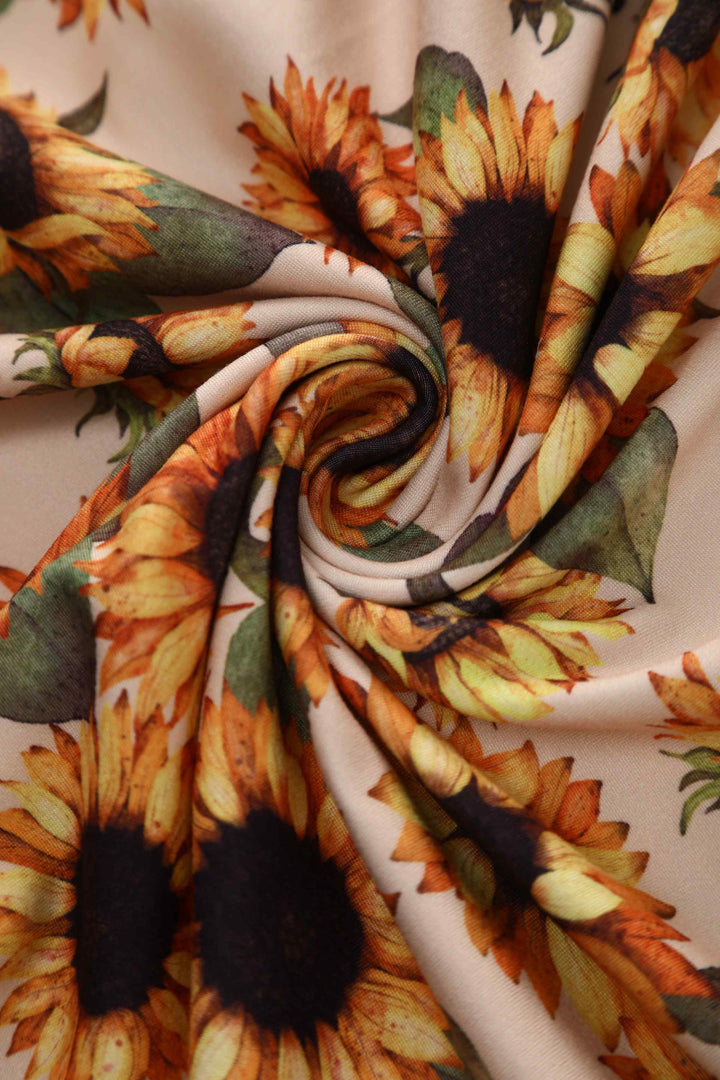Fabric of Julia Vintage Yellow Sunflower Midi Dress