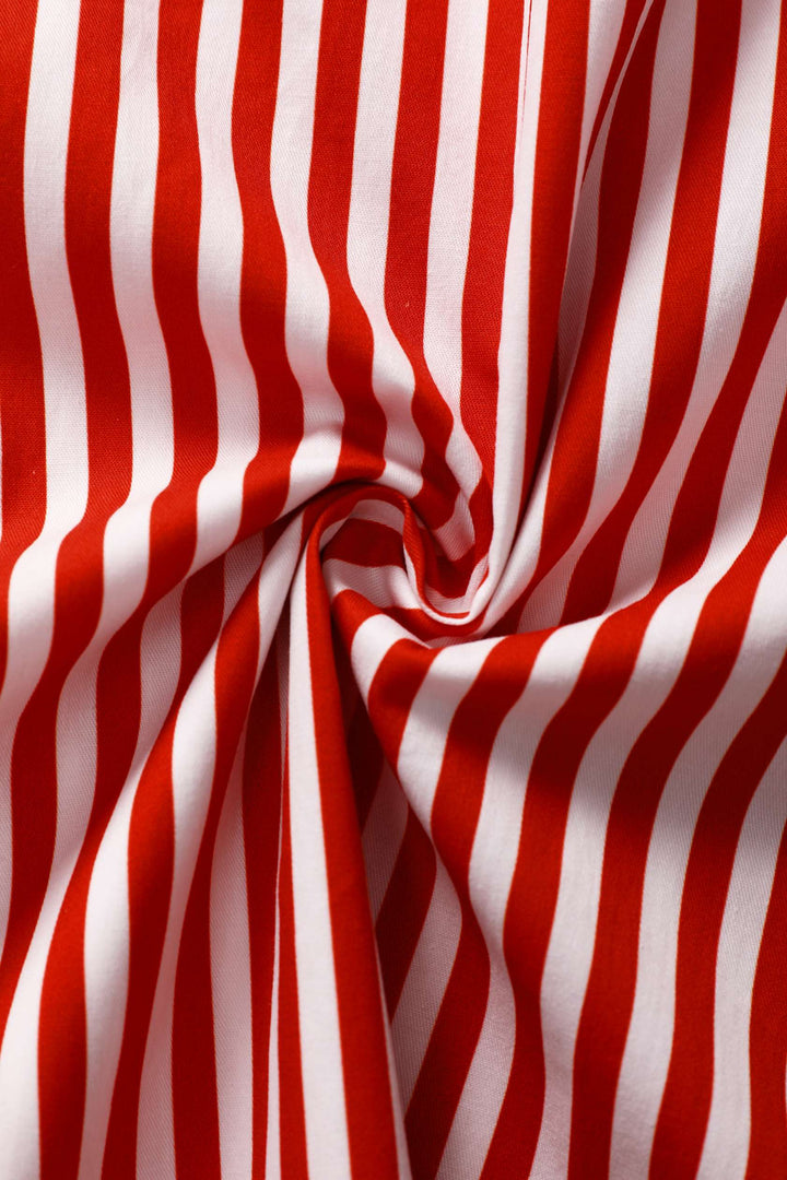 Mabel Red Bengal Striped Shirt Dress