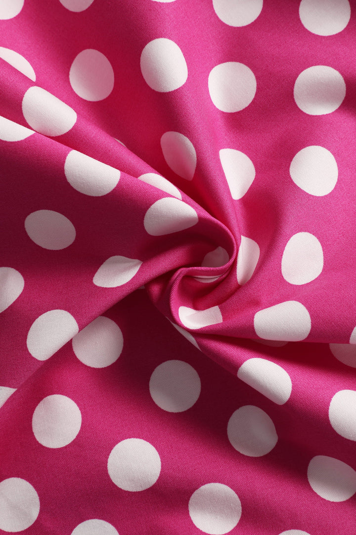 Fabric of Maisie Hot Pink & White Polka Dot Skirt | Polka Dot Midi Skirt AU