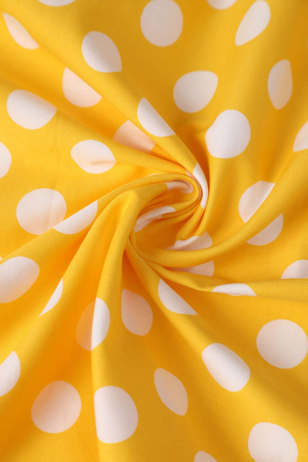Fabric of Maisie Yellow & White Polka Dot Skirt | Polka Dot Midi Skirt