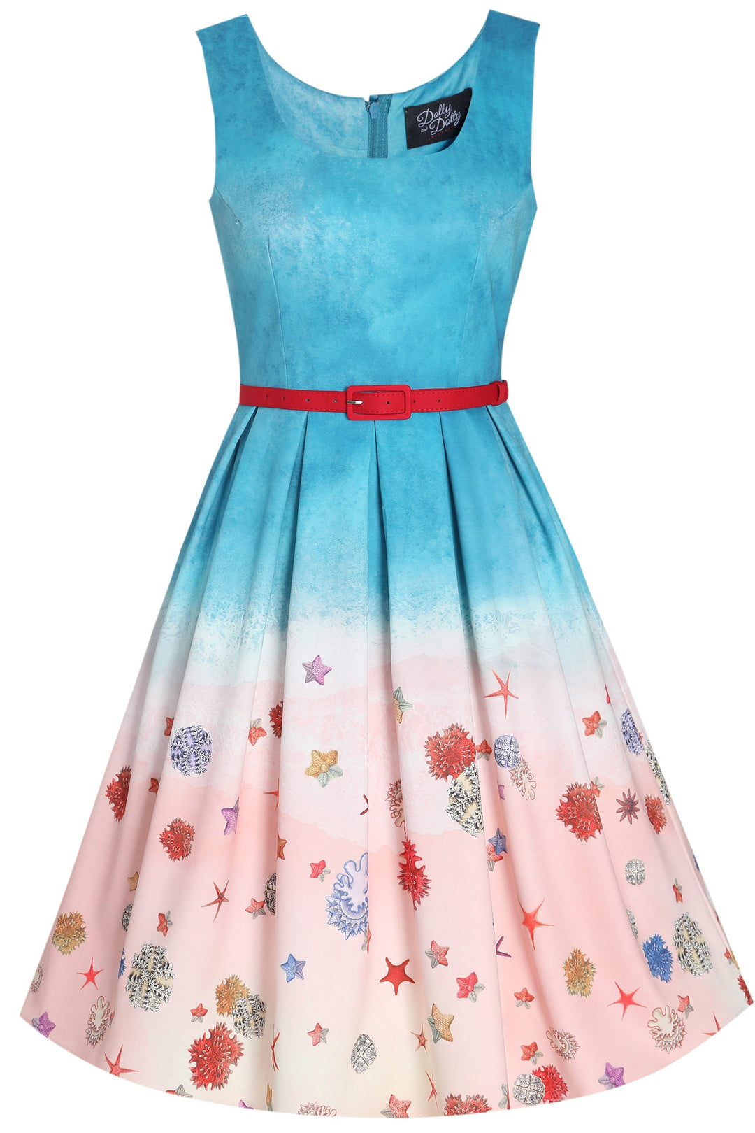 Front view of Amanda Seaside Dress | 50s Style Dress