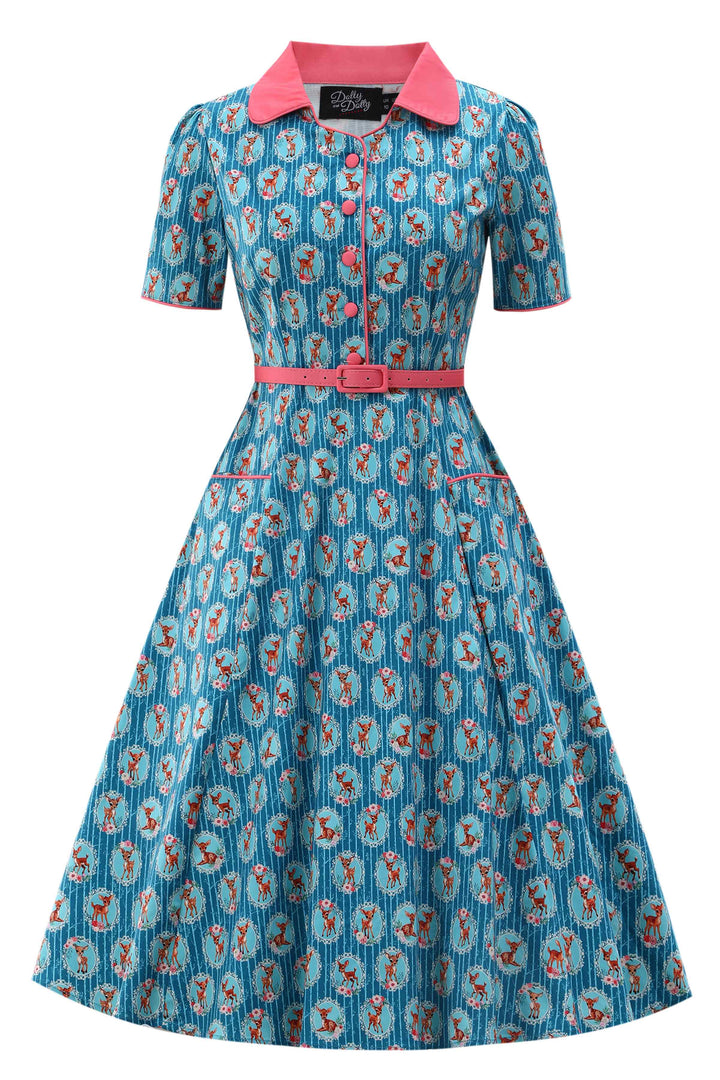 Front view of Mabel Baby Deer Dress | Fairytale Inspired