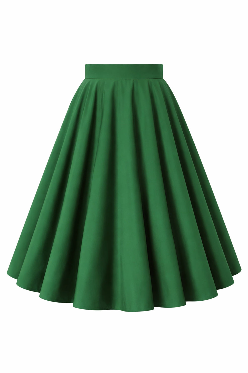 Front view of Maisie Emerald Green Skirt | Full Circle Midi Skirt