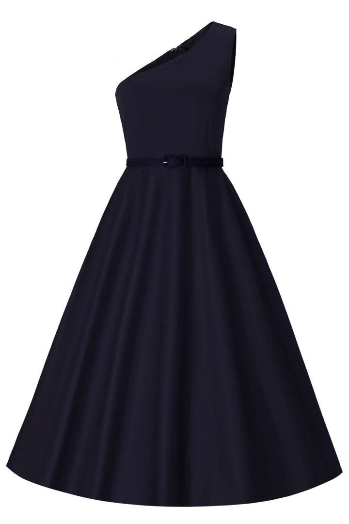 Front view of Susan Navy Blue Dress | Vintage Party Dress