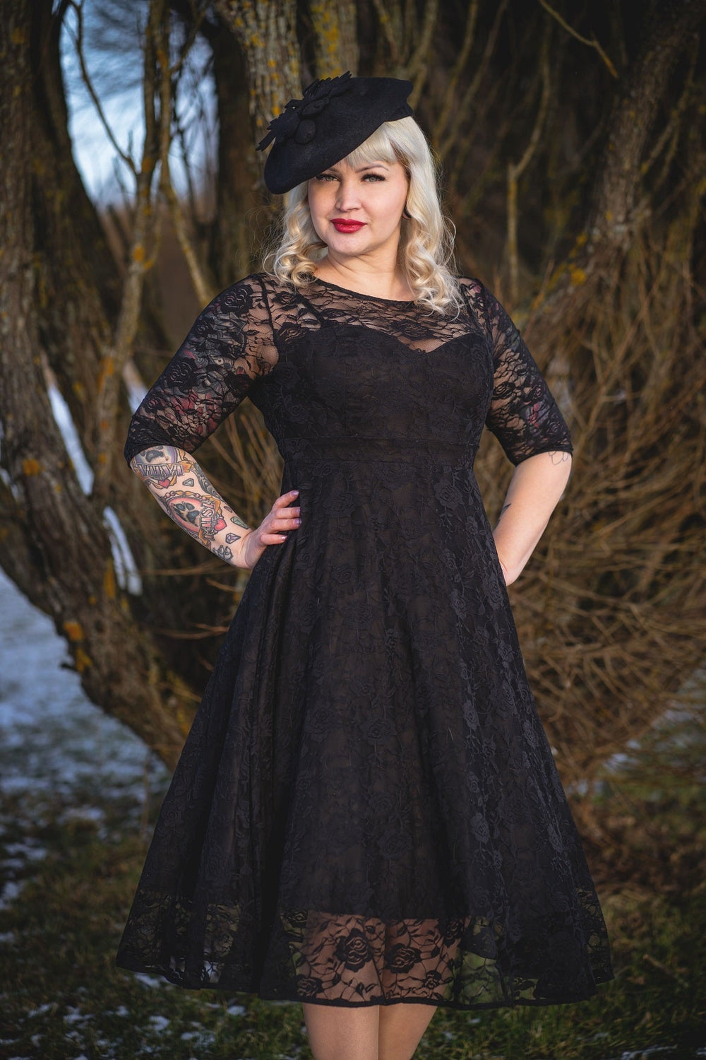 Lady in Madeline Classy Plain Black Dress