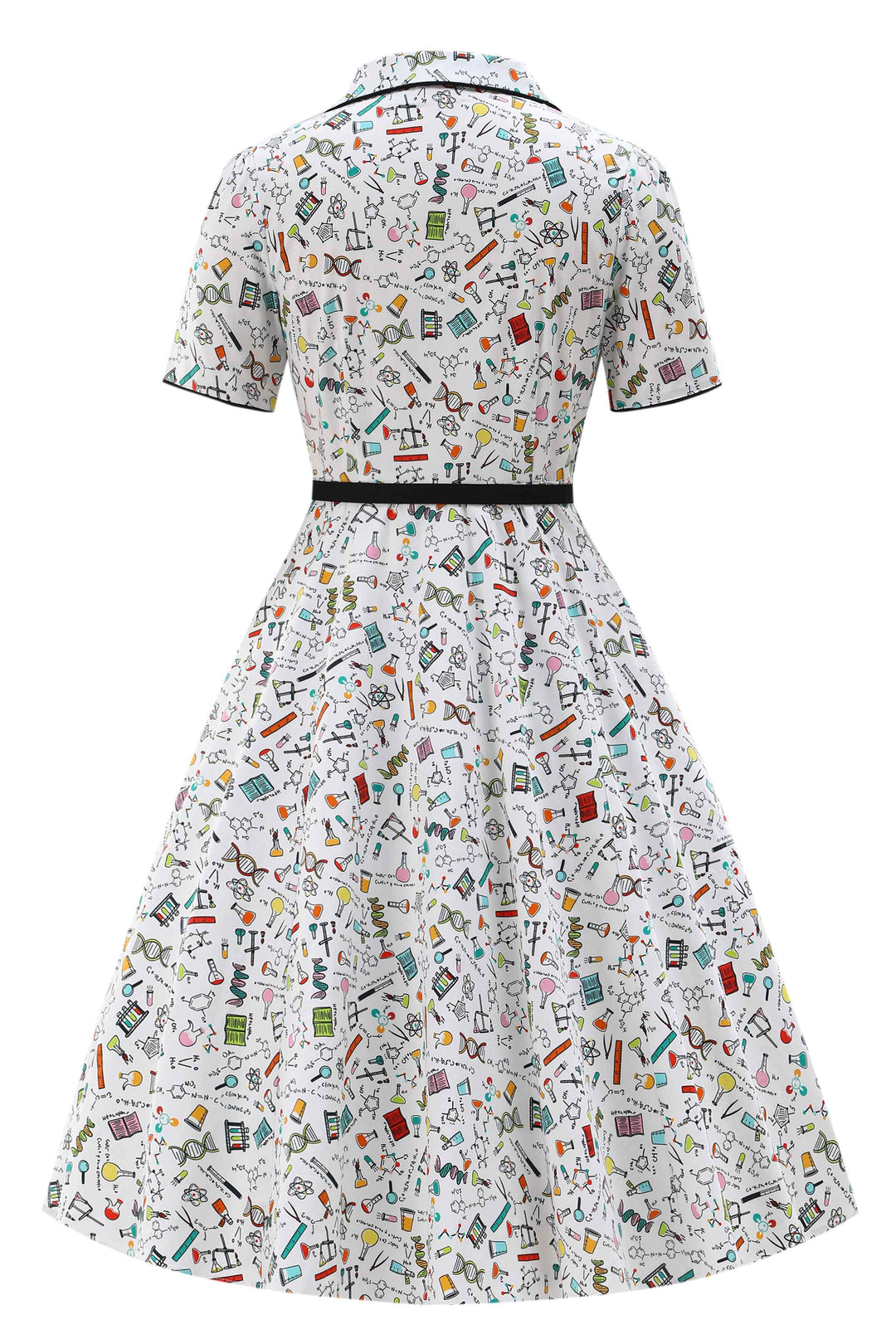 Mabel Science Shirt Dress In White