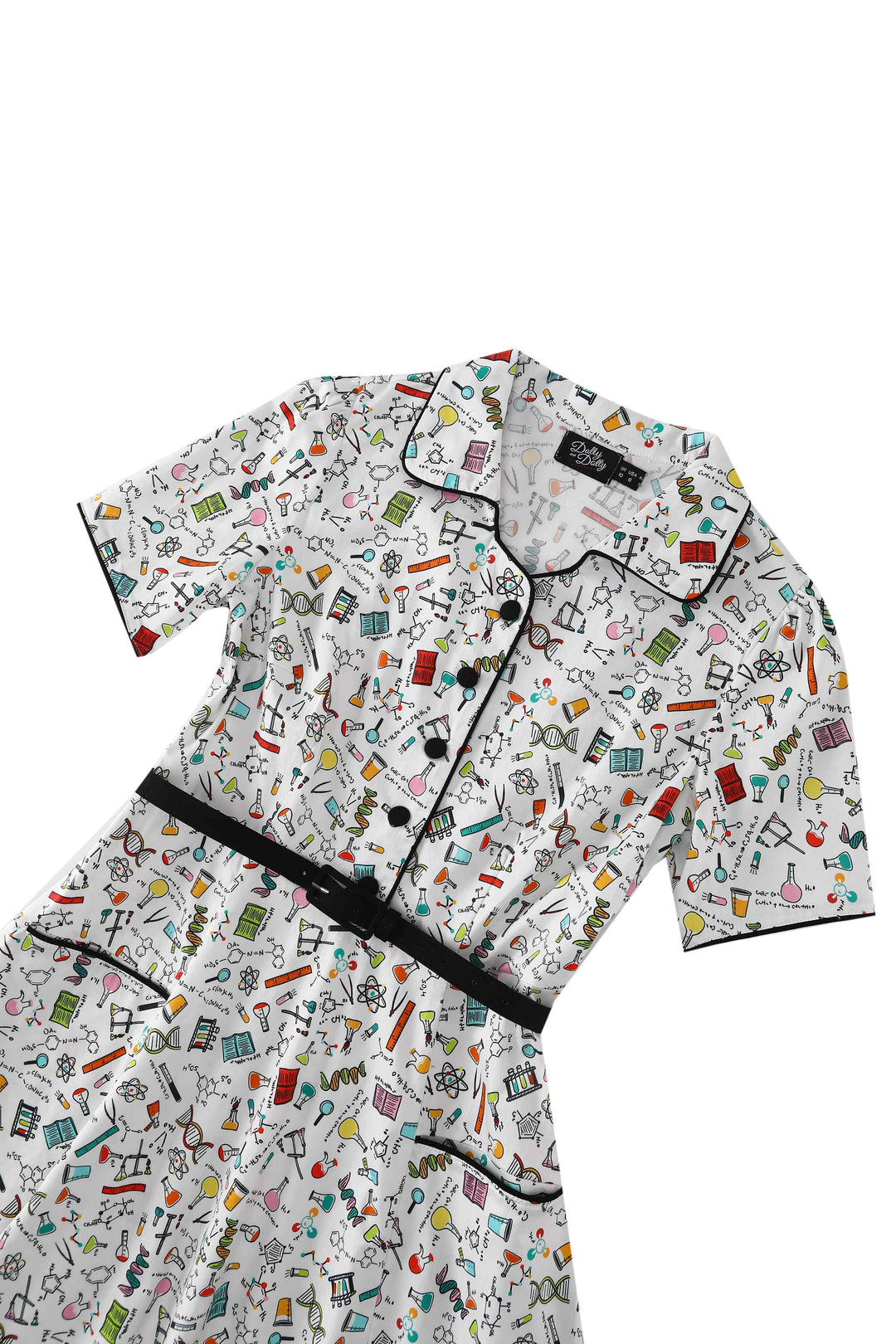 Mabel Science Shirt Dress In White