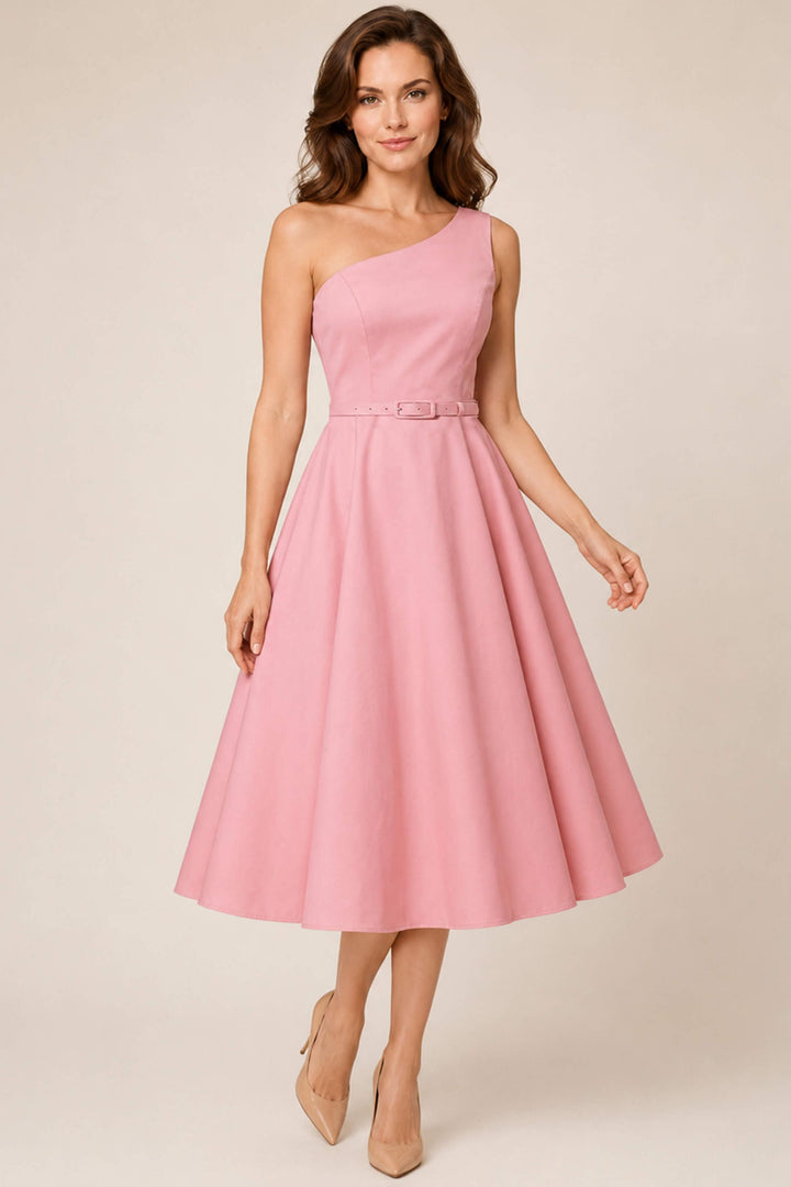 Model in Susan Light Pink Dress | Vintage Party Dress