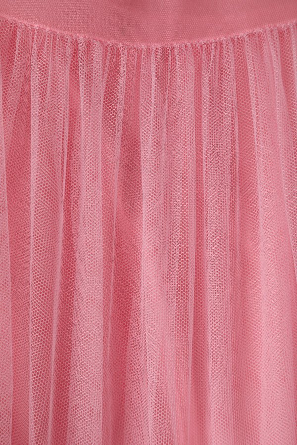 Net Fabric of Hattie Pastel Pink 3-Tier Net Petticoat, 25.5 Inches