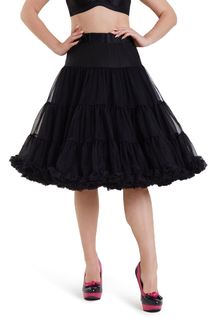 Posy Black Soft Mesh Petticoat, 25.5 Inches