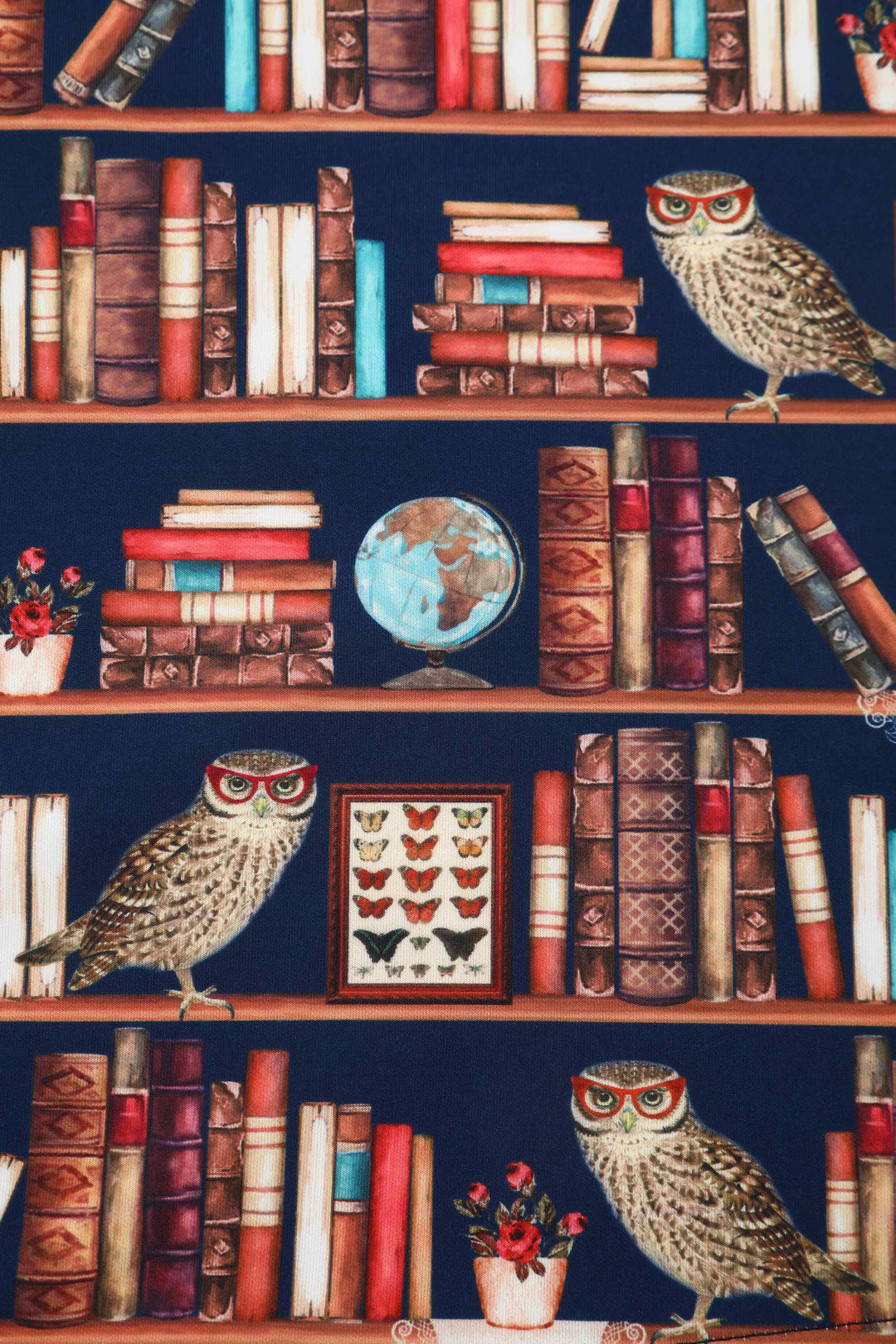 Print of Aisley Owls & Library Books Skirt | Quirky Teacher Skirt