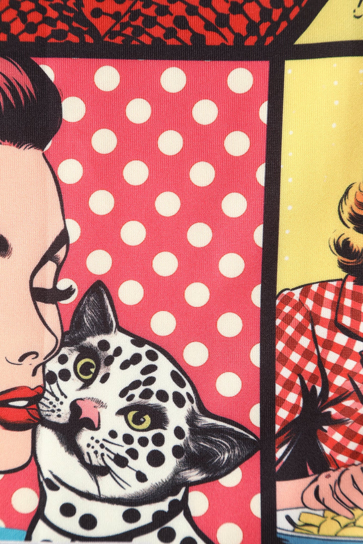 Print of Amanda Cat Lovers in Comic Books Dress | Novelty Print Dress