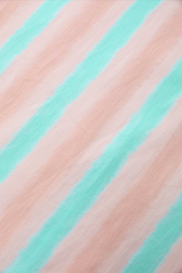 Print of Amanda Pastel Striped Flared Dress