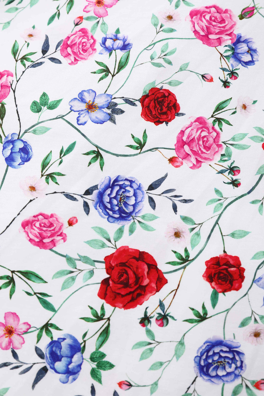 Print of Daisy Roses on White Dress | Vintage Floral Dress
