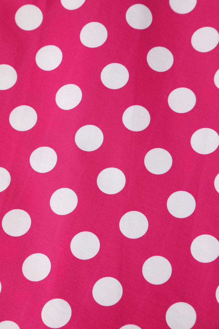 Print of Lily Hot Pink & White Polka Dot Dress | Polka Dot Dress