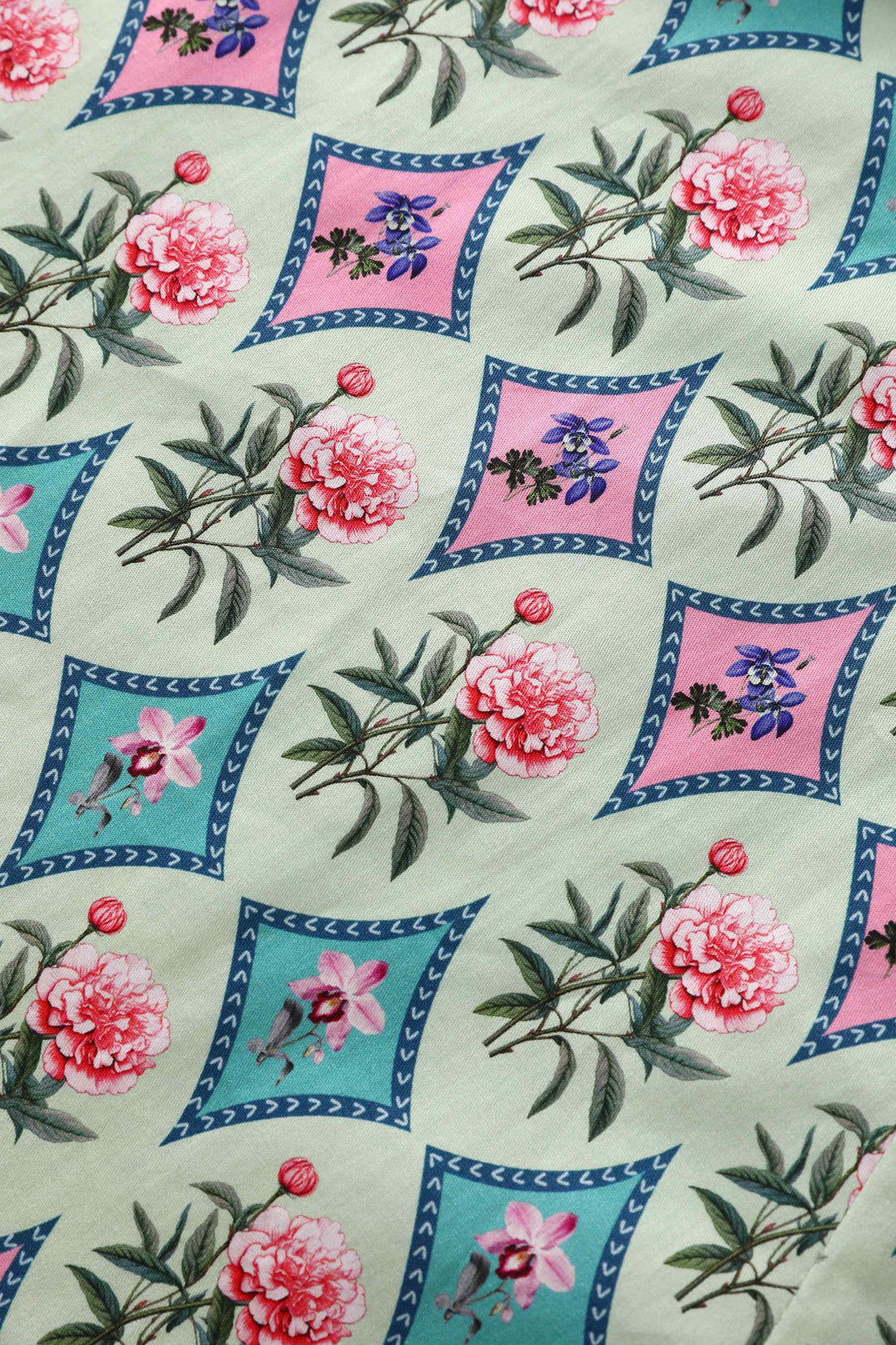 Print of Mabel Quatrefoil Floral in Pastels Dress | Vintage Floral Dress
