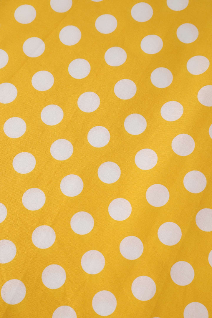 Print of Maisie Yellow & White Polka Dot Skirt | Polka Dot Midi Skirt