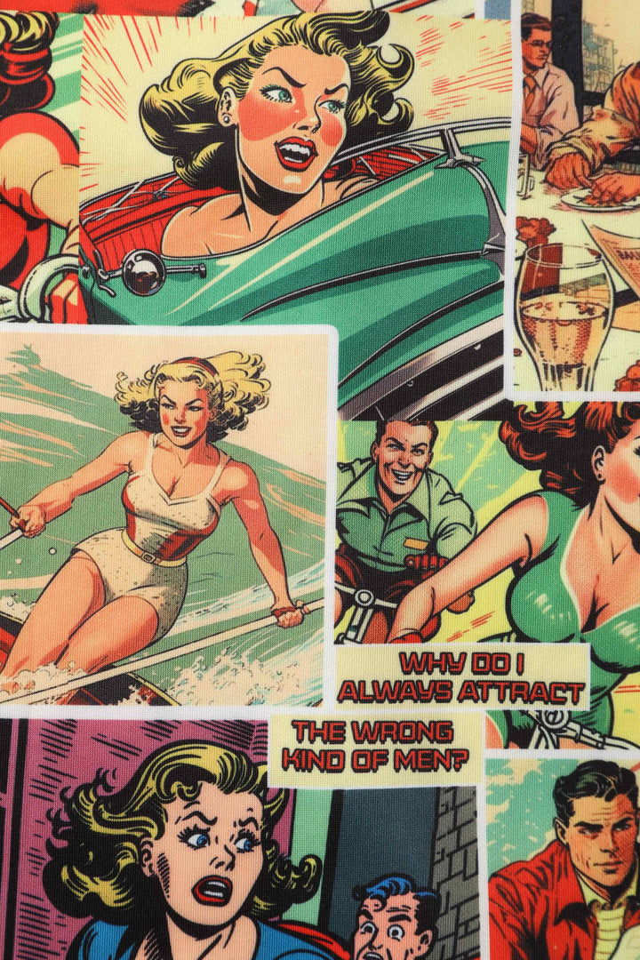 Print of Vintage Comic Books Dress | Novelty Print Dress