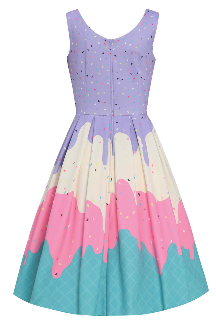 The back of Amanda Ice Cream Swing Dress