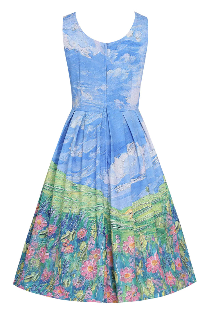 The back of Black Cat Swing Dress