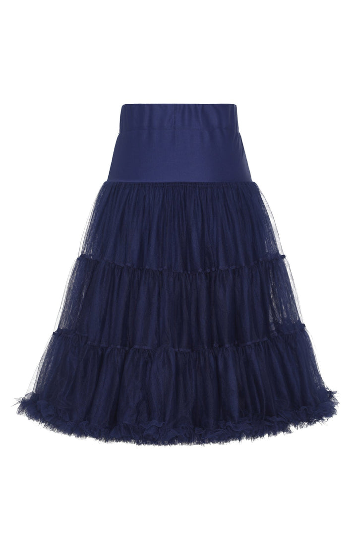 The back of Hattie Navy 3-Tier Net Petticoat, 25.5 Inches