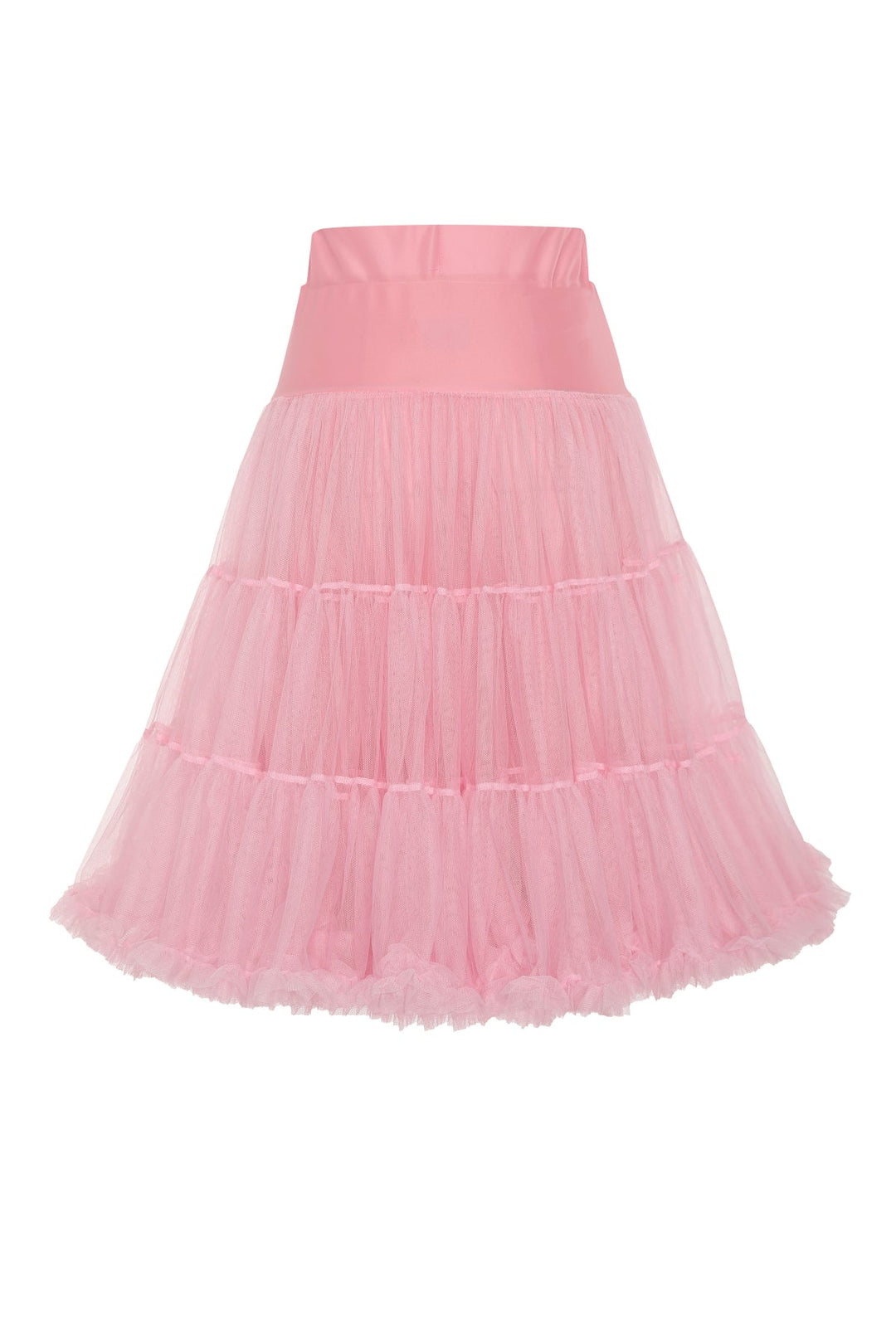 The back of Hattie Pastel Pink 3-Tier Net Petticoat, 25.5 Inches