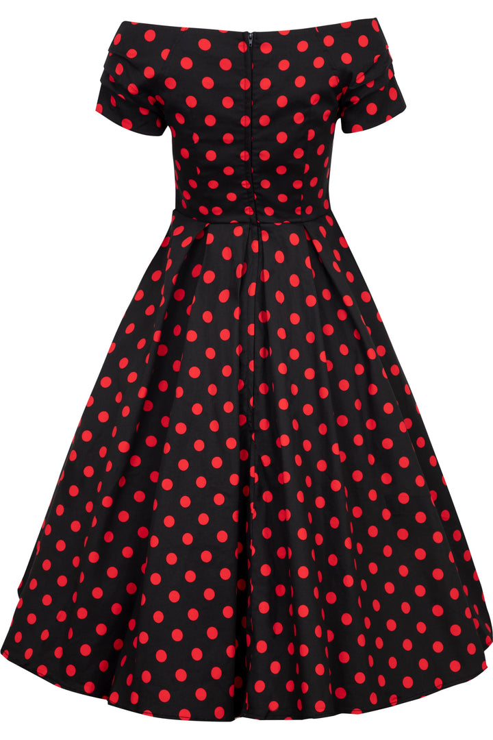 The back of Lily Black & Red Polka Dot Dress | Polka Dot Dress