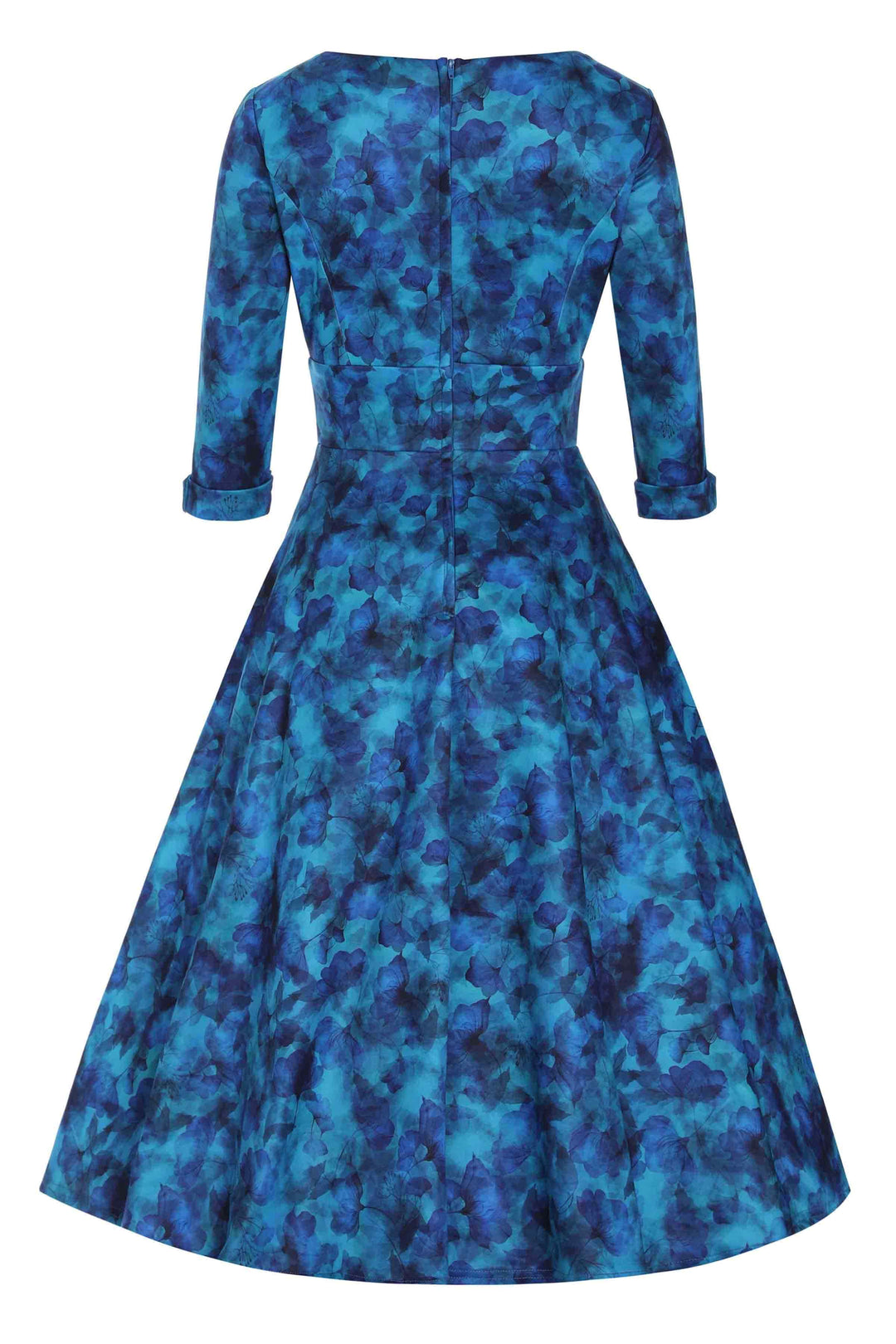 The back of Scarlette Blue Watercolour Floral Midi Dress