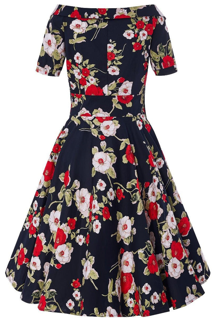 The back of a Darlene Rose Dress | Vintage Floral Dress