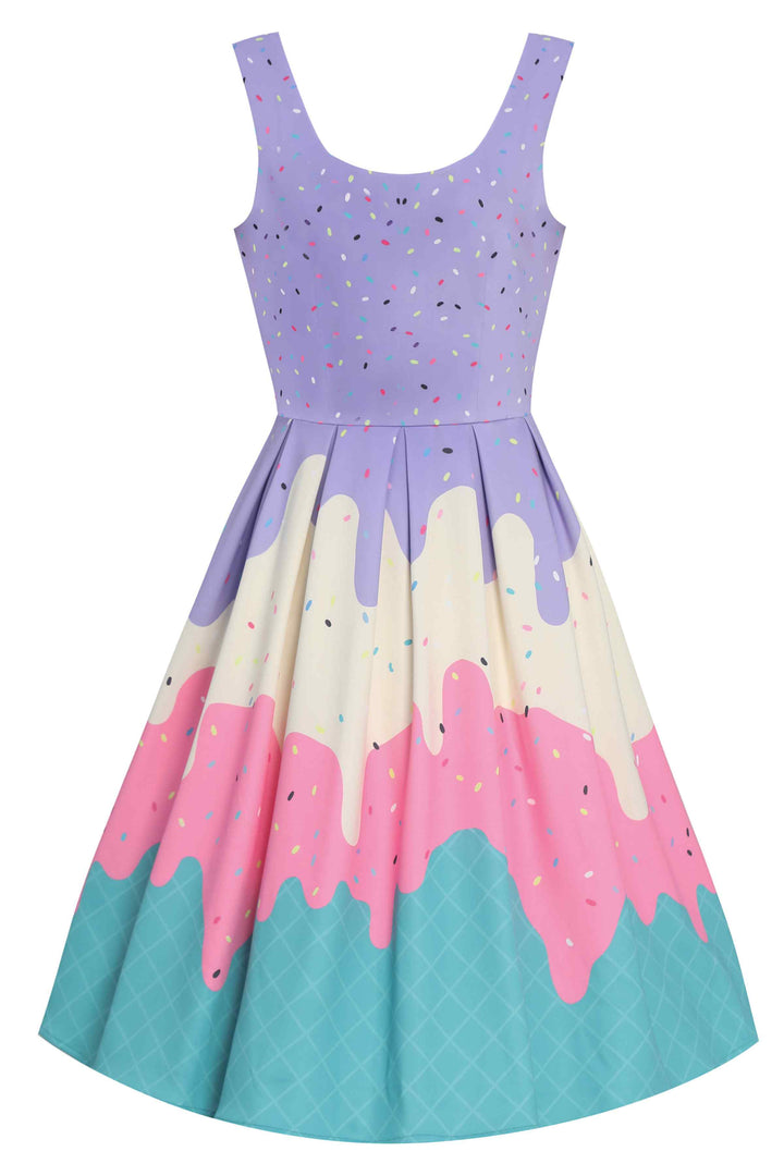 The front of Amanda Ice Cream Swing Dress