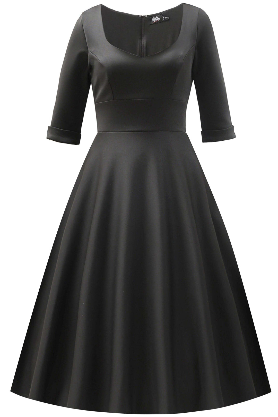 The front of a Scarlette Black Long Sleeve Midi Dress