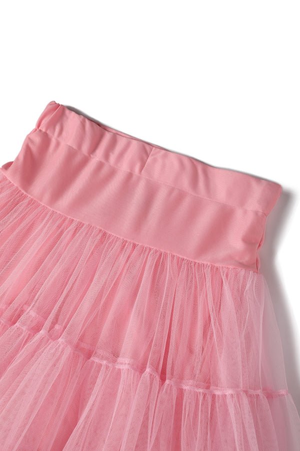 The waistband of Hattie Pastel Pink 3-Tier Net Petticoat, 25.5 Inches