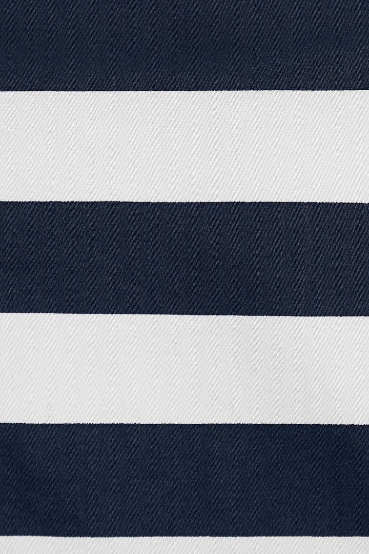 Print of Darlene Navy White Stripe Dress | Nautical Swing Dress