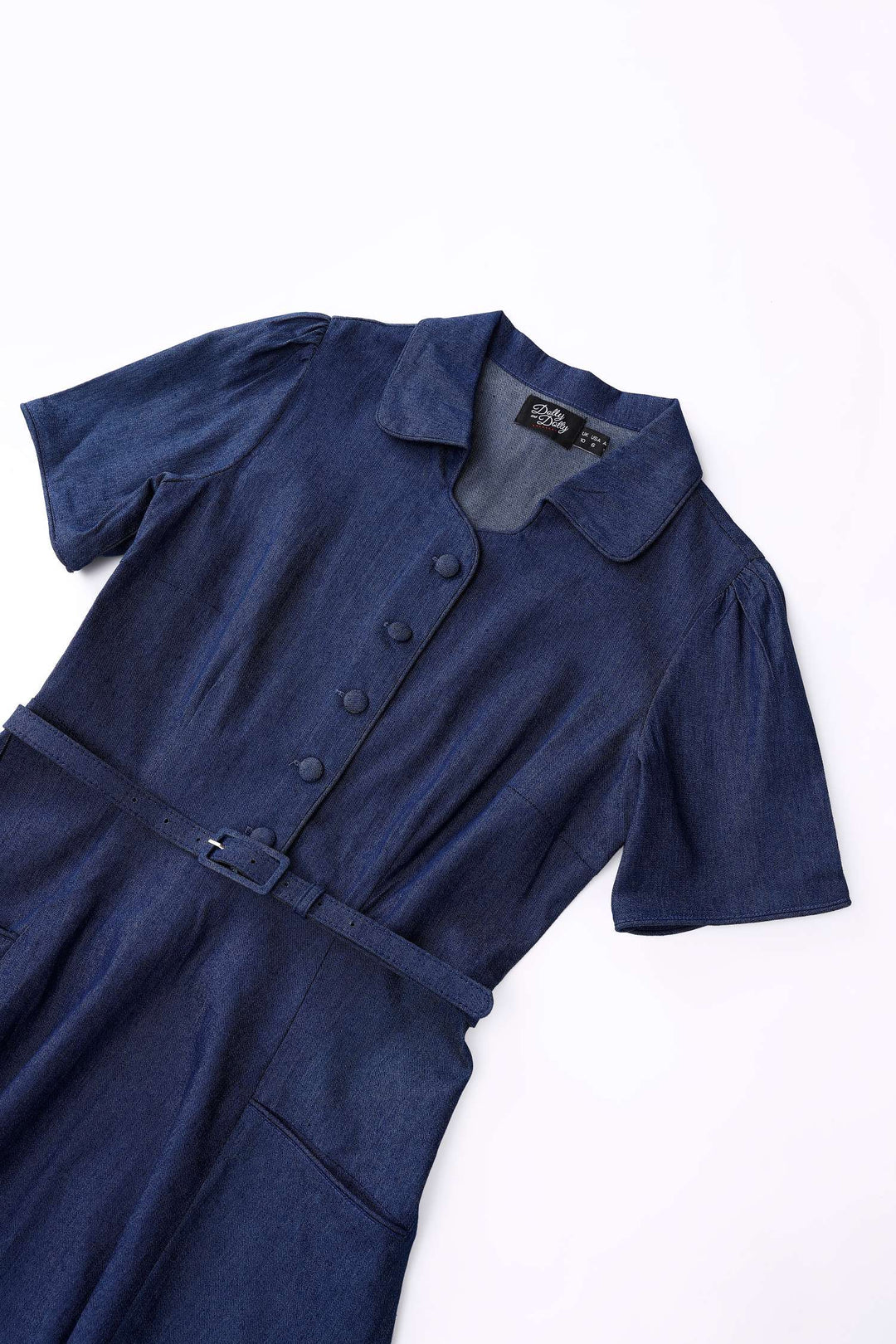 Close up view of Mabel Denim Shirt Dress